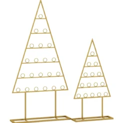 2er-Pack Kartenhalter Weihnachtsbaum-Fotohalter mit 36 Rundklammern Metall-Hängeregale dekorativer Kartenständer Schwarz