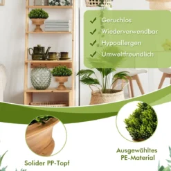 4er-Pack Künstliche Mini-Topfpflanzen für den Innenbereich mit Vintage-Blumentöpfen