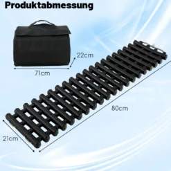 2er-Pack Reifen-Traktionsmatten mit Tasche Notfall-Traktionshilfe Schwarz 82 x 21 x 2,8 cm