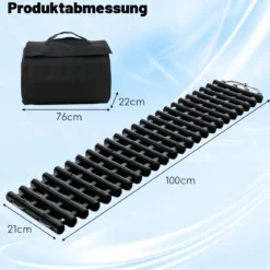 2er-Pack Reifen-Traktionsmatten mit Tasche Notfall-Traktionshilfe Schwarz 98 x 21 x 2,8 cm