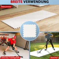 10er-Pack Trockenland Synthetische Eisfliesen zum Training Hockey-Bodenmatte 465 x 465 cm