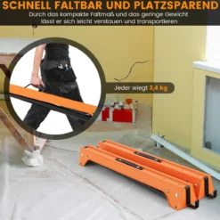 2er-Pack zusammenklappbare Sägeböcke kompaktes Elektrowerkzeug-Ständerpaket Orange