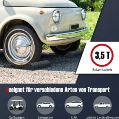2er Parkmatten mit Bremsschwelle Robuste Einparkhilfe mit Warnstreifen Premium Radstopper