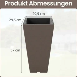 2er Pflanzkübel mit Innentopf Wetterfeste Blumentöpfe mit Entwässerungslöchern Braun