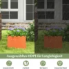 2er Pflanzkübel wetterfest Blumenkübel HDPE Garten Blumenkasten rechteckig 32 x 30 x 25 cm Orange