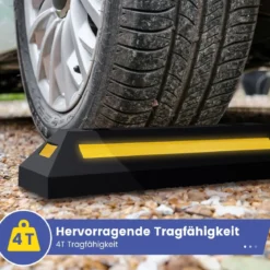 2er Radstopper Parkbegrenzung aus Gummi mit Reflektierenden Streifen LKWs bis 4000 Kg
