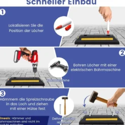 2er Radstopper Parkbegrenzung aus Gummi mit Reflektierenden Streifen LKWs bis 4000 Kg