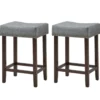 2er Set Barhocker Hochhocker Thekenhocker ohne Lehne 43 x 33 x 61 cm Grau