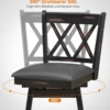 2er Set Barhocker Holz Barstuhl mit drehbarem Sitz Bistrohocker mit Fußstütze Schwarz