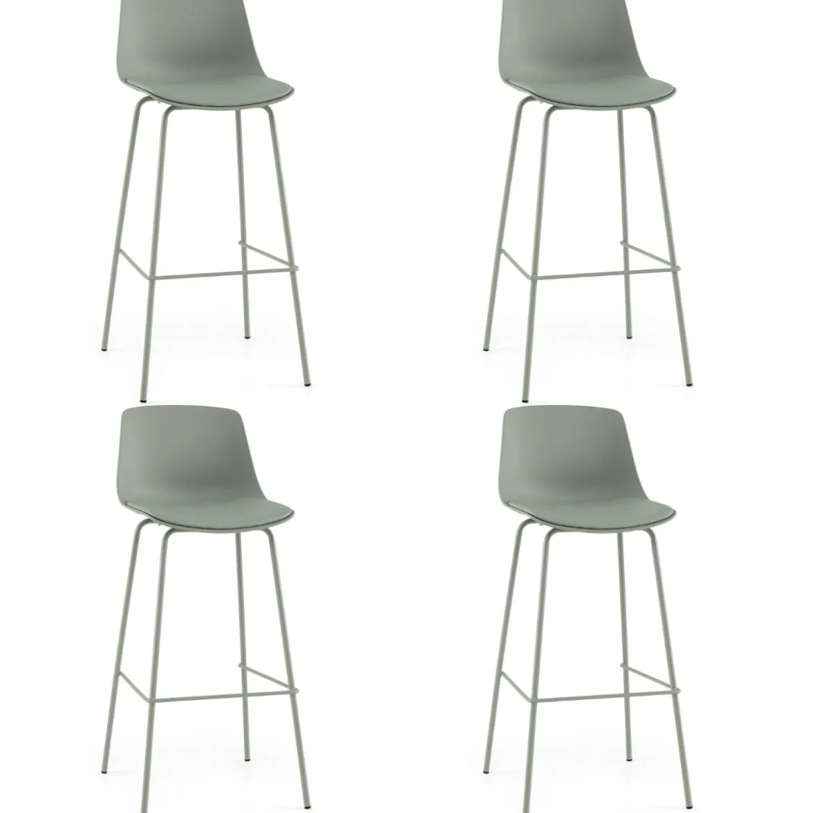 4er Set Barhocker mit Kunstleder Gepolsterter Sitzflächen & Rückenlehne Barstuhl Bistrohocker