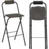 2er Set Barhocker mit Rückenlehne Klappbare Barstühle bis zu 150 kg Belastbar Grau