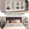 2er Set Bücherregal aus Holz mit 2 Ebenen & Kippschutz 38 x 33 x 72,5 cm Weiß