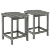 2er Set Beistelltisch aus HDPE Wetterfester Adirondack Gartentisch Kleiner Kaffeetisch Grau