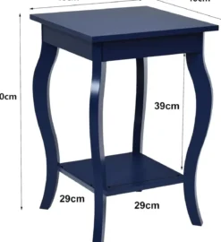 1/2er Set Beistelltisch aus Holz mit Ablage 2 Ebene Nachttisch Sofatisch 40 x 40 x 60 cm