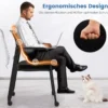 2er Set Bürostühle bis 150kg belastbar mit Rollen & Armlehnen Stapelbare Besucherstühle Konferenzstühle Schwarz