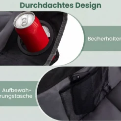 2er Set Campingstuhl Klappbarer Campingsessel mit Sitzpolster Getränkehalter bis 230 kg Belastbar