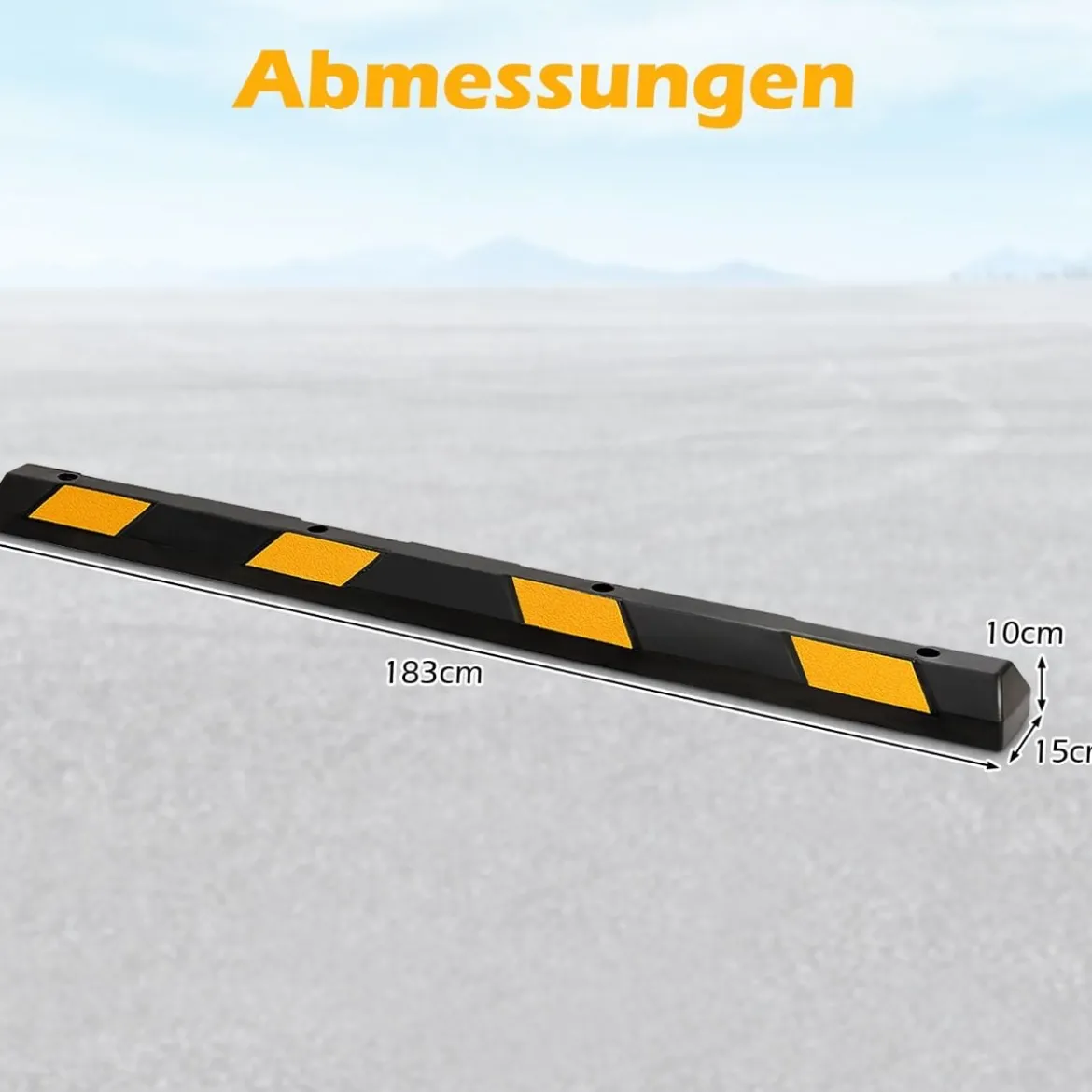 2er Set 183 cm Gummi Radstopper Parkplatzbegrenzung bis 4000 kg Parkbegrenzung Einparkhilfe