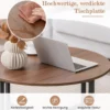 3er Set Couchtisch mit Robustem Metallrahmen Runder Kaffeetisch & 2 Quadratische Beistelltische Braun