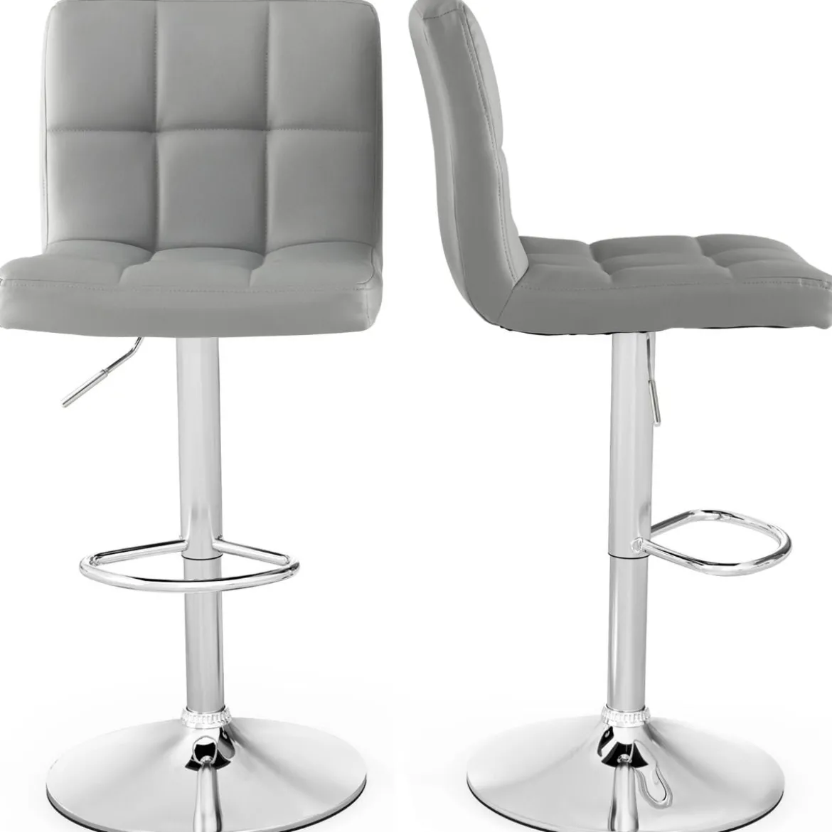 1/2er Set 360° Drehbarer Barhocker aus Kunstleder Höhenverstellbarer Barstuhl Sitzhocker