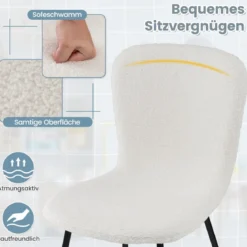 4er Set Esszimmerstühle gepolsterte Küchenstühle mit Rückenlehne 47 x 58 x 86 cm Beige