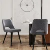 2er Set Esszimmerstühle gepolsterter Polsterstühle bis 150 kg Essstühle mit Rückenlehne Grau