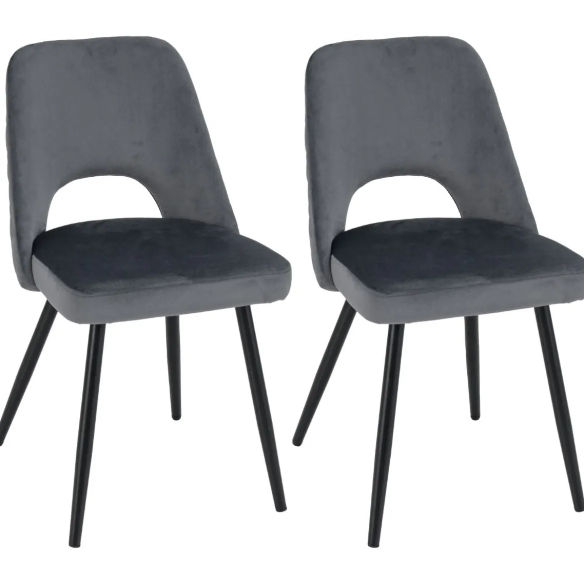 2er Set Esszimmerstühle gepolsterter Polsterstühle bis 150 kg Essstühle mit Rückenlehne Grau