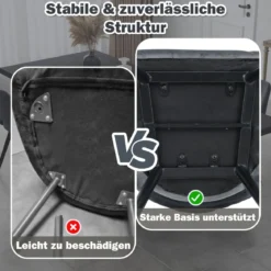 2er Set Esszimmerstühle gepolsterter Polsterstühle bis 150 kg Essstühle mit Rückenlehne Grau