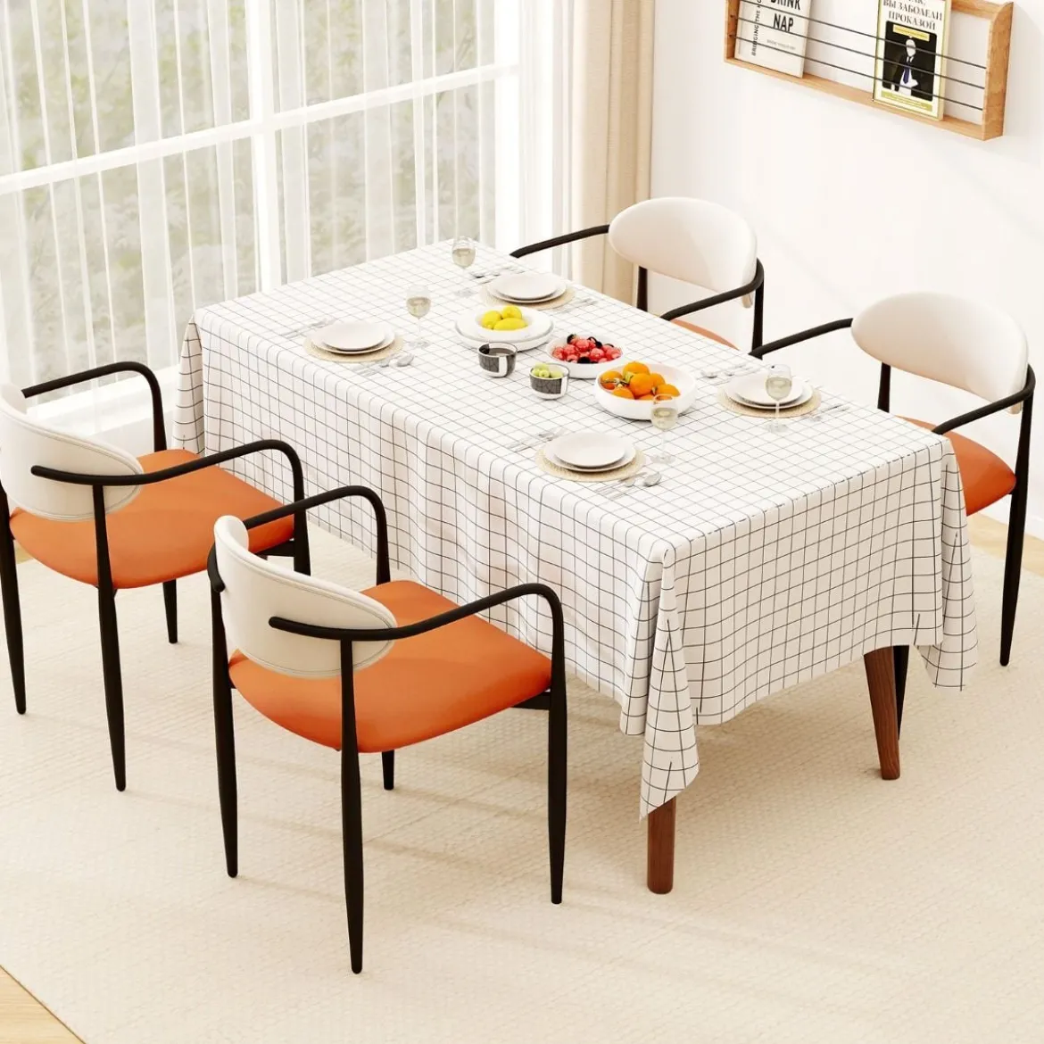 2er Set Esszimmerstühle mit Gepolstertem Sitz & Rückenlehne Polsterstuhl Küchenstühle