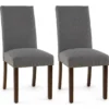 2er Set Esszimmerstühle mit Gepolsterter Sitzfläche & Rückenlehne & Gummiholzbeine Polsterstühle Grau