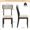 2er Set Esszimmerstühle mit Gepolstertem Sitz & Gummibaumholzbeinen Küchenstühle Essstuhl Schwarz