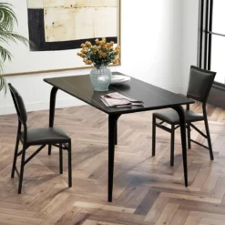 4er Set Esszimmerstühle mit Metallrahmen Klappbare Polsterstühle Küchenstühle