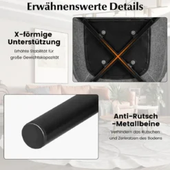 2er Set Esszimmerstühle Polsterstuhl mit ergonomischer Rückenlehne Gebrochenem Hellgrau