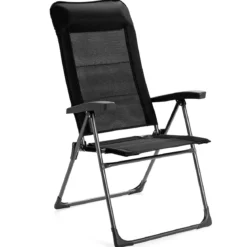 2er-Set Esszimmerstühle tragbare Campingstühle mit verstellbarer Rückenlehne Klappsessel Schwarz
