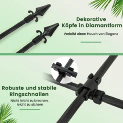 2er Set Garten Spalier für Kletterpflanzen Rostfreier Metall Pflanzenstützrahmen für Hochbeet