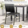 2er Set Gartenstühle Alu wetterfeste Terrassenstühle mit atmungsaktivem Sitz und Rückenlehn 60 x 45 x 87 cm Schwarz