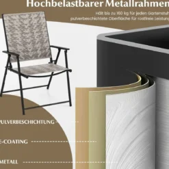 2er Set Gartenstühle aus Polyrattan mit Armlehnen Klappstühle Balkonstühle Terrassenstühle