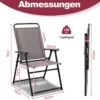 2er Set Gartenstühle klappbar Balkonstühle mit Armlehnen Hochlehner Klappstühle Grau