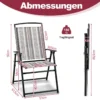 2er Set Gartenstühle Klappstühle mit Armlehnen 51 x 61,5 x 92 cm Grau