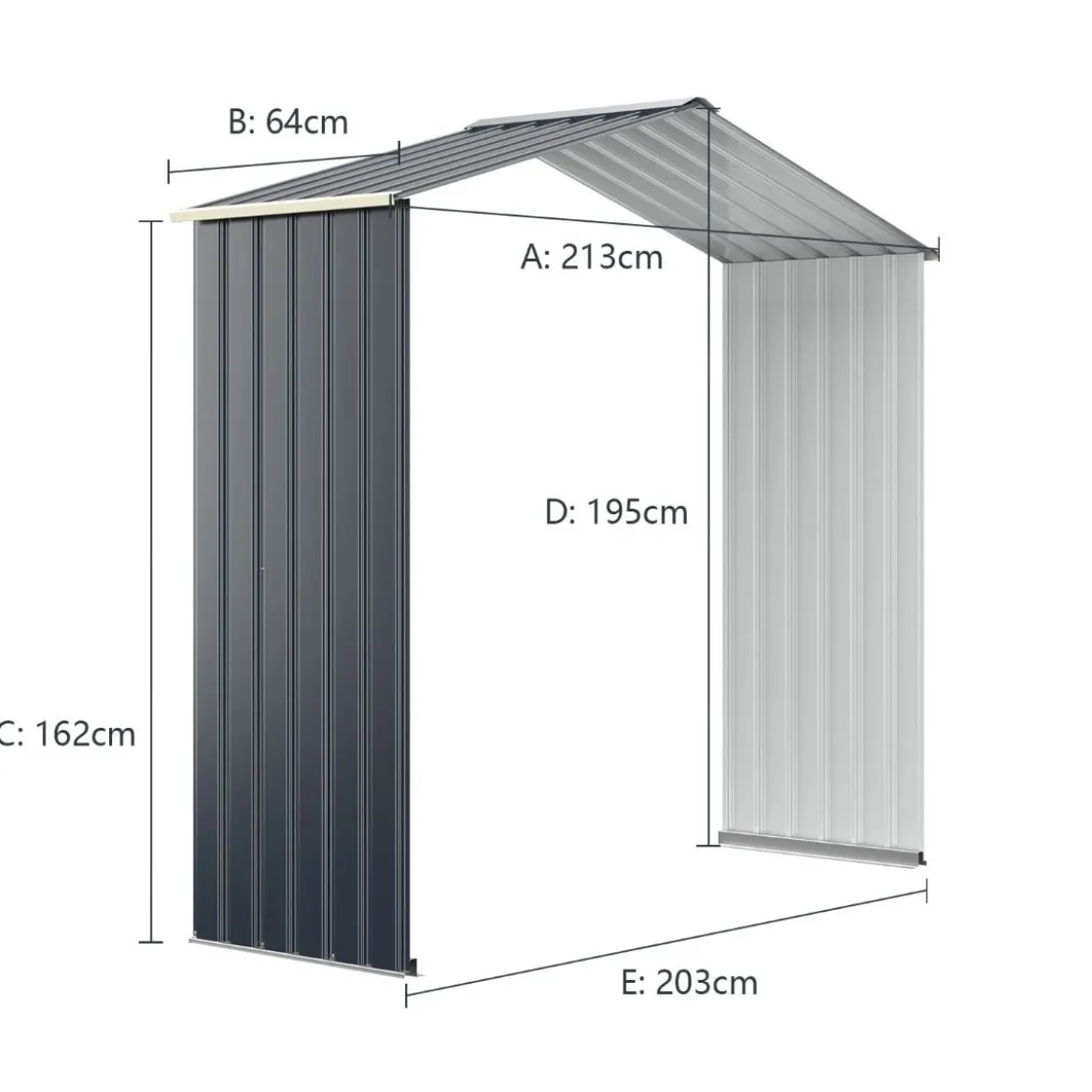 2er Set Gerätehaus Metall Erweitert-213 x 191 x 195 cm+Geräteschuppen abschließbar Gartenhaus Set