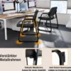 2er Set Gästestühle Ergonomischer Empfangsstuhl mit Metallrahmen & Gepolsterten Armlehnen Schwarz