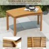 2er Set Holz Gartenbank ohne Rückenlehne Sitzbank Gebogene Holzbank Parkbank Natur