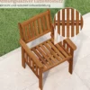 2er Set Holz Gartenstühle mit Armlehnen Balkonstühle Holzstühle Gartensessel 59 x 63 x 89 cm