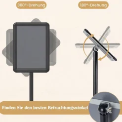 2er Set Infoständer A4 81–131 cm Höhenverstellbarer Menükartenhalter Drehbar mit Befüllbarem Sockel Schwarz