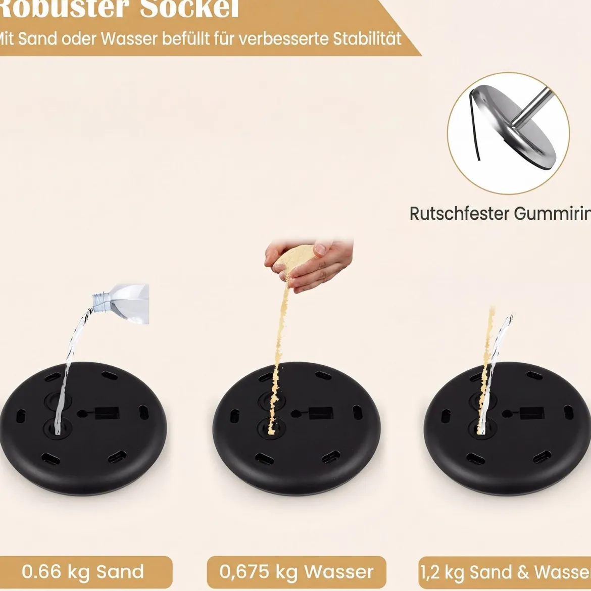 2er Set Infoständer A3 87–137 cm Höhenverstellbarer Menükartenhalter Drehbar mit Befüllbarem Sockel Silber