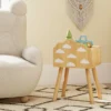 2 er Set Kinder Nachttisch Nachtschrank mit kleinem Schrank & Massivholzbeinen Beistelltisch niedlich 34 x 30 x 54 cm