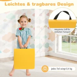 6er Set Kinder Quadratische Sitzkissen mit Griff & Reißverschluss Bodenkissen Stuhlkissen 40 x 40 cm