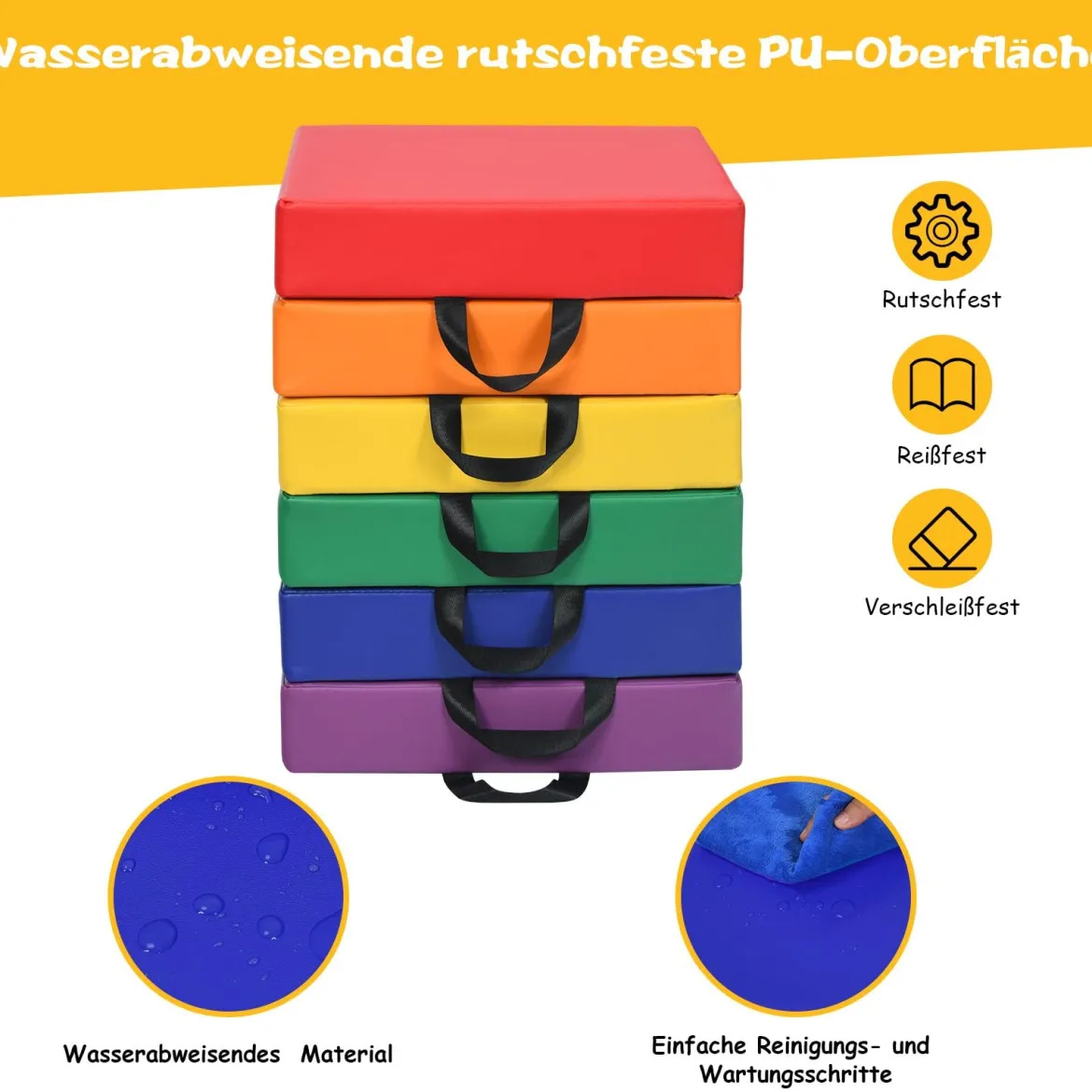 6er Set Kinder Quadratische Stuhlkissen Bodenkissen Sitzkissen