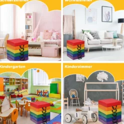 6er Set Kinder Quadratische Stuhlkissen Bodenkissen Sitzkissen