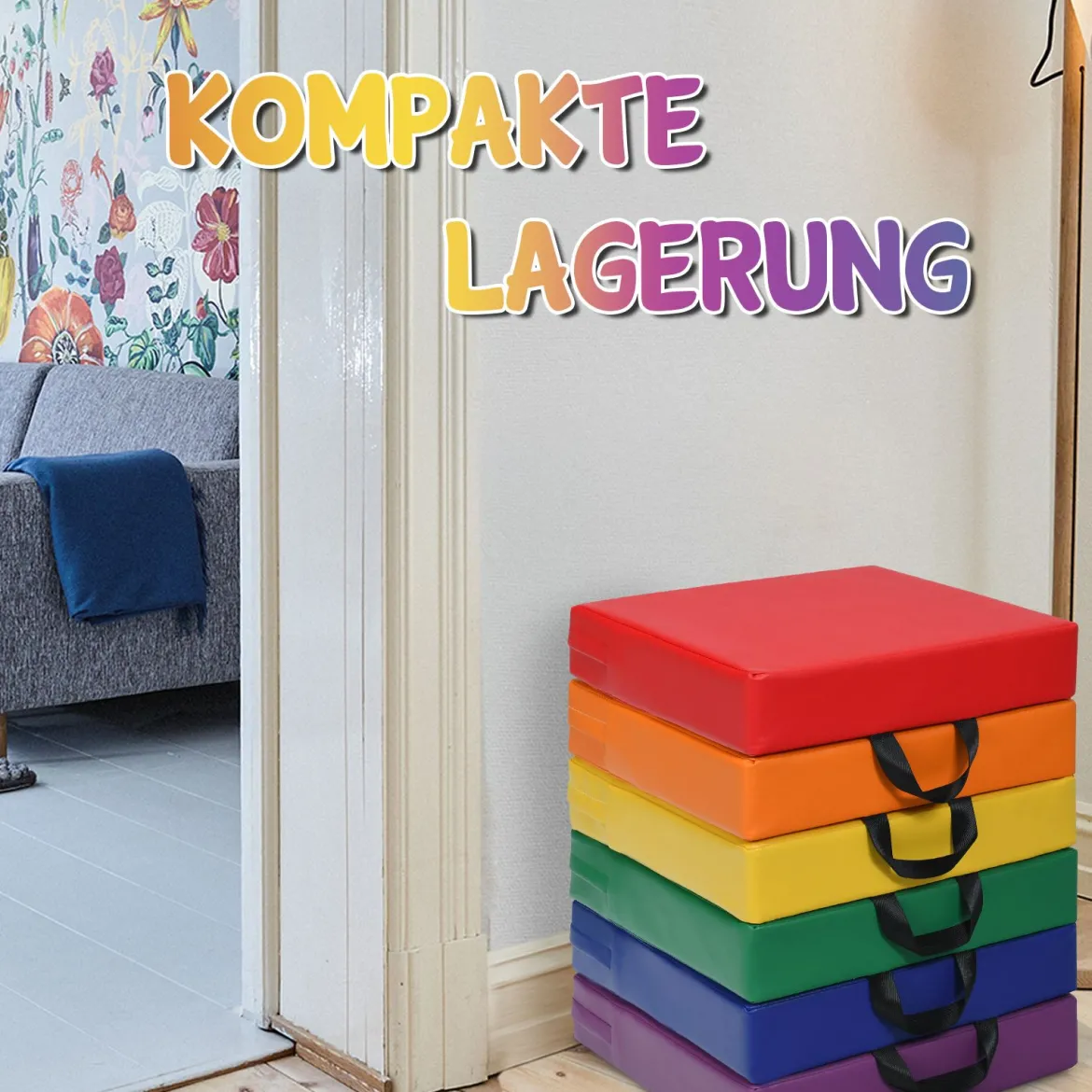 6er Set Kinder Quadratische Stuhlkissen Bodenkissen Sitzkissen