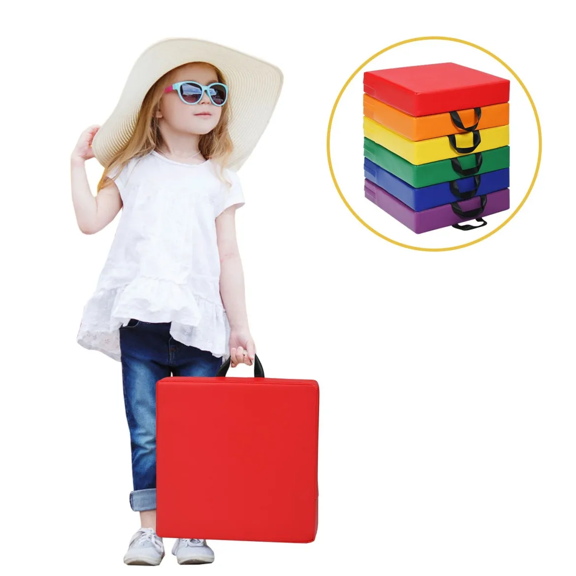 6er Set Kinder Quadratische Stuhlkissen Bodenkissen Sitzkissen